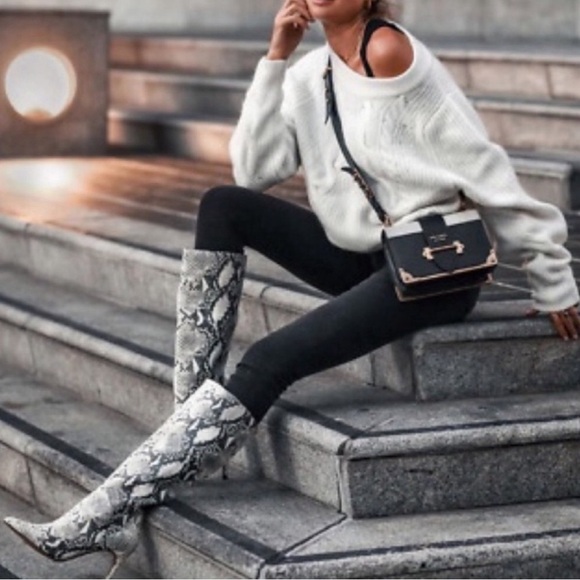 NWOT Steve Madden Kathleen Natural Snakeskin Boot - Picture 2 of 6